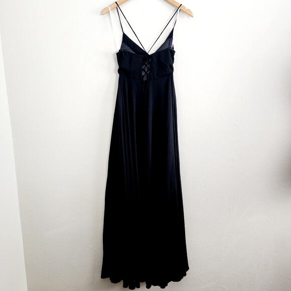 Lulus Romantically Speaking Black Cowl Neck Lace-Up Maxi Dress - Picture 11 of 11